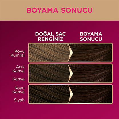 Palette Deluxe Chocolate Brown Hair Dye: Long Lasting, Rich Color &amp; Shine - Permanent Hair Color 3-65 ‚ikolata Kahve