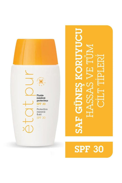 Etat Pur Mineral Sunscreen Fluid SPF 30 - Non-Greasy, Moisturizing, Water-Resistant Protection