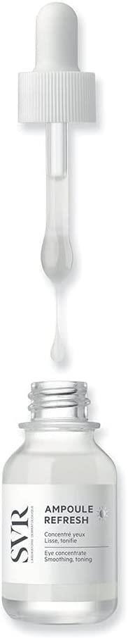 SVR Ampoule Refresh: Anti-Wrinkle Eye Cream - Reduce Fine Lines, Moisturize &amp; Refresh Sensitive Skin - Caffeine + Metal Applicator