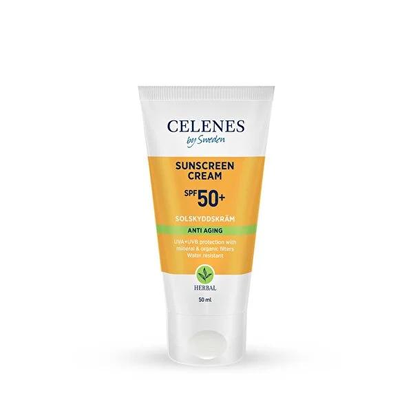 Celenes Anti-Aging Sunscreen Cream SPF50 - Mineral &amp; Organic Sun Protection for Sensitive Skin