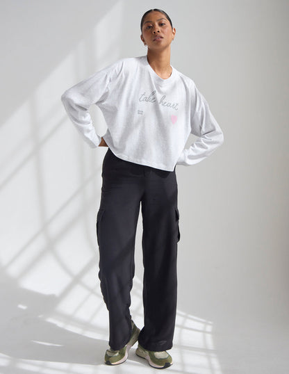 Take Heart Cropped LS Women&