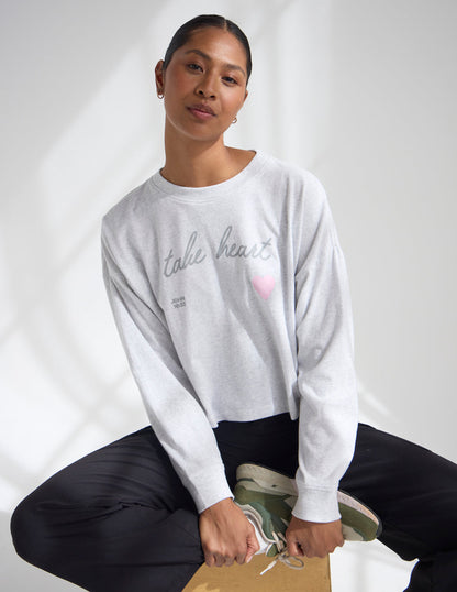 Take Heart Cropped LS Women&