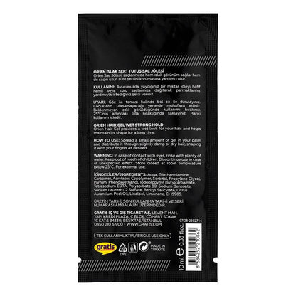 Orien Wet Hard Hold Hair Gel for Strong Styling 10 ml