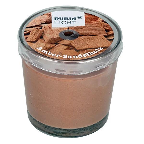 Rubin Licht Amber &amp; Sandalwood Scented Candle - Long-Lasting Aromatic Home Decor for Relaxing Ambiance