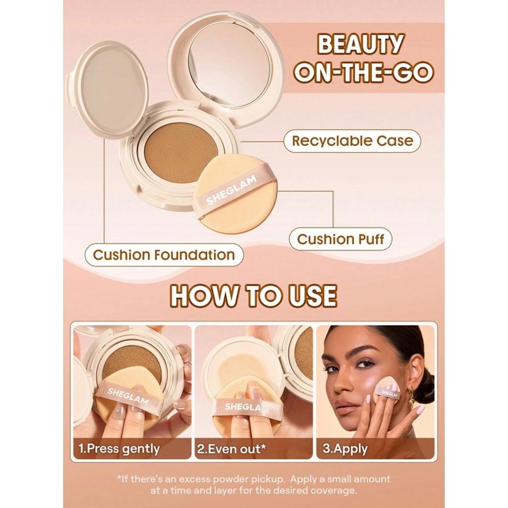 Sheglam Lock &amp; Go Cushion Foundation for Dewy Skin Sand 15g