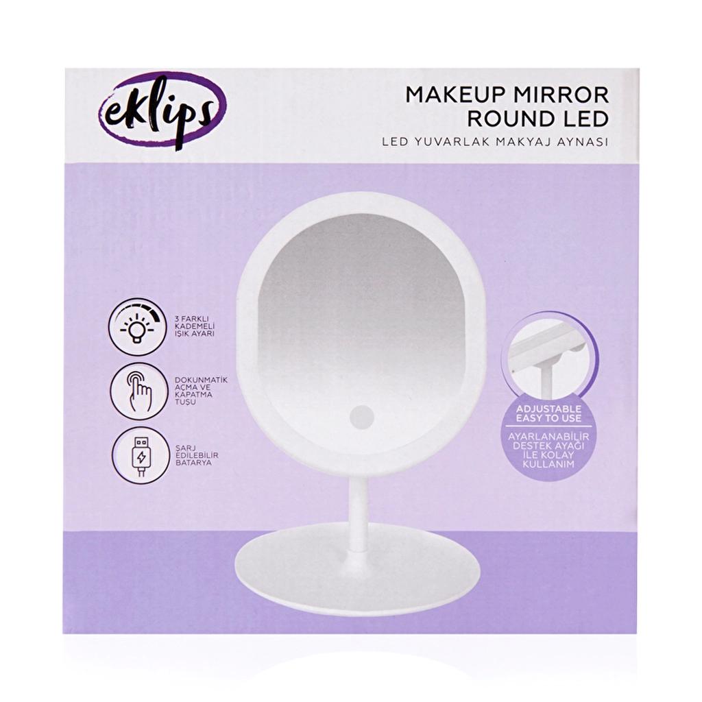 Eklips Round LED Makeup Mirror with Built-In Light