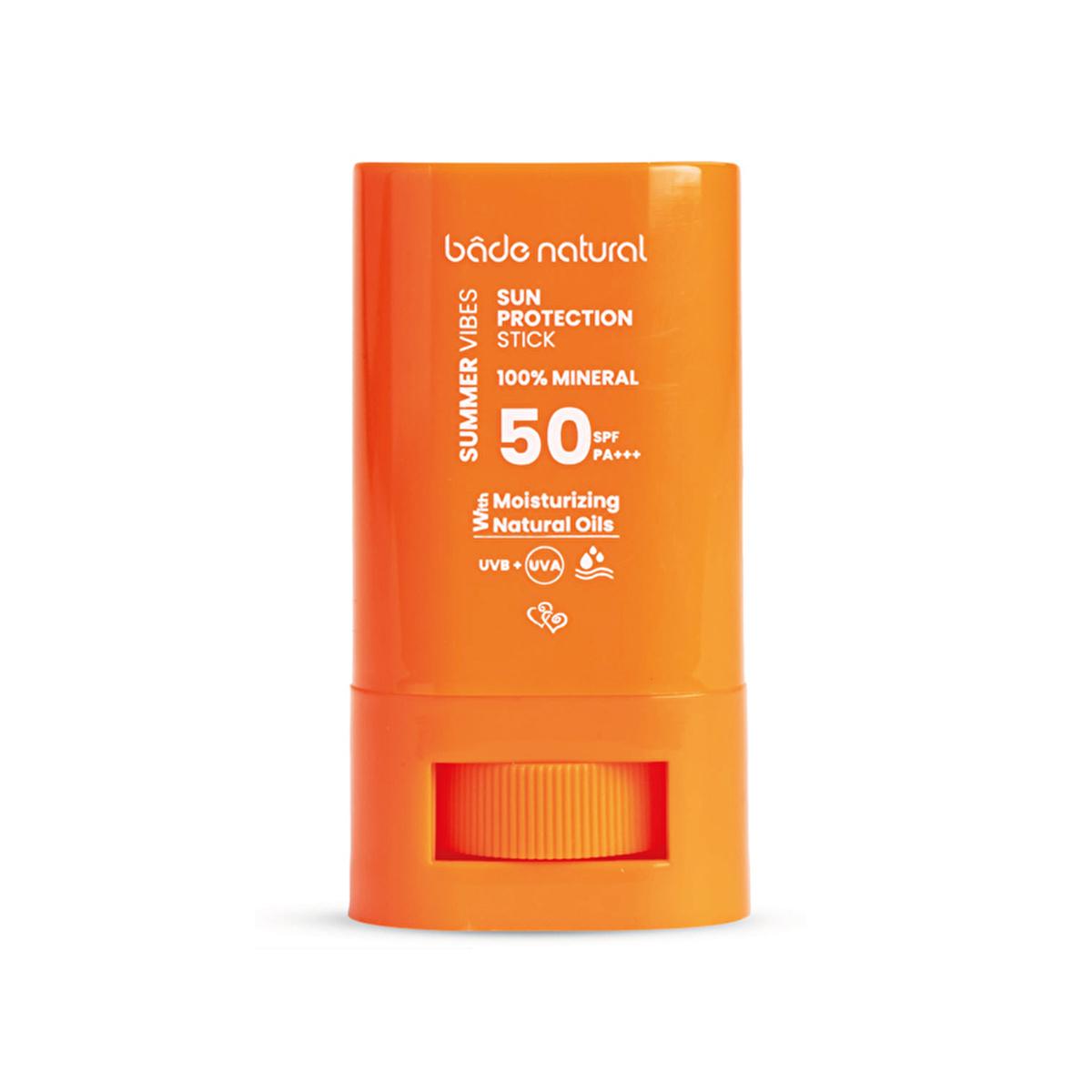 Bade Natural Mineral Sunscreen SPF 50 Stick: Natural, Broad Spectrum Sun Protection for Sensitive Skin - Water Resistant &amp; Organic Formula