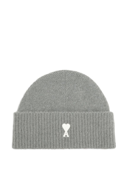 AMI PARIS Wool Beanie with Heart Motif