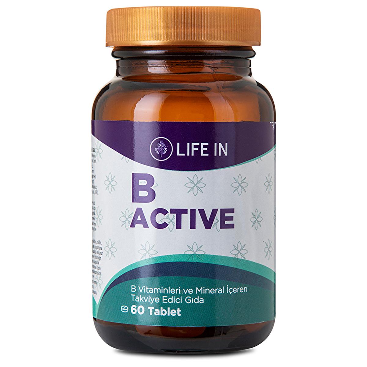 Life In B-Aktif: MultiVitamin Tablet with Vitamin C, Biotin, Zinc, Folate &amp; Magnesium - For Hair, Skin &amp; Nails, 30 Tablets