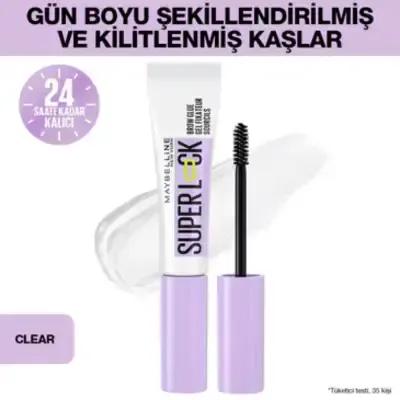 Maybelline New York Super Lock Brow Glue: Long-Lasting Eyebrow Mascara for Shaping, Setting &amp; Styling - Clear, Waterproof, 7ml