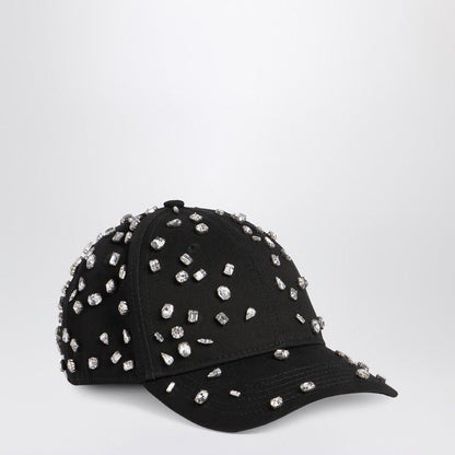 1989 STUDIO Premium Cotton Crystal-Embellished Black Baseball Cap with Adjustable Fit
