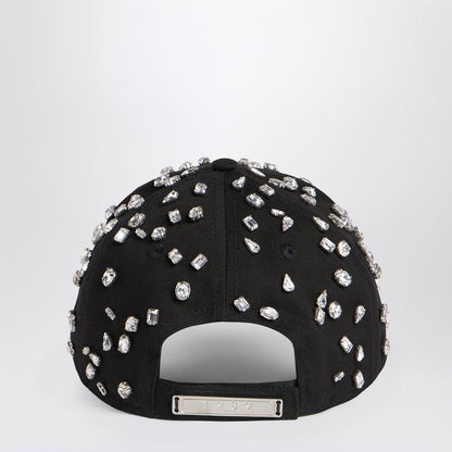 1989 STUDIO Premium Cotton Crystal-Embellished Black Baseball Cap with Adjustable Fit