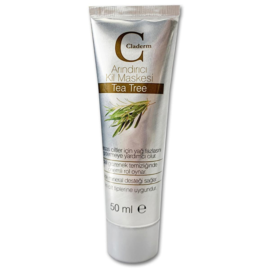 Claderm Tea Tree Clay Face Mask - Natural Acne Treatment &amp; Skin Nourishment, 1.69 fl oz