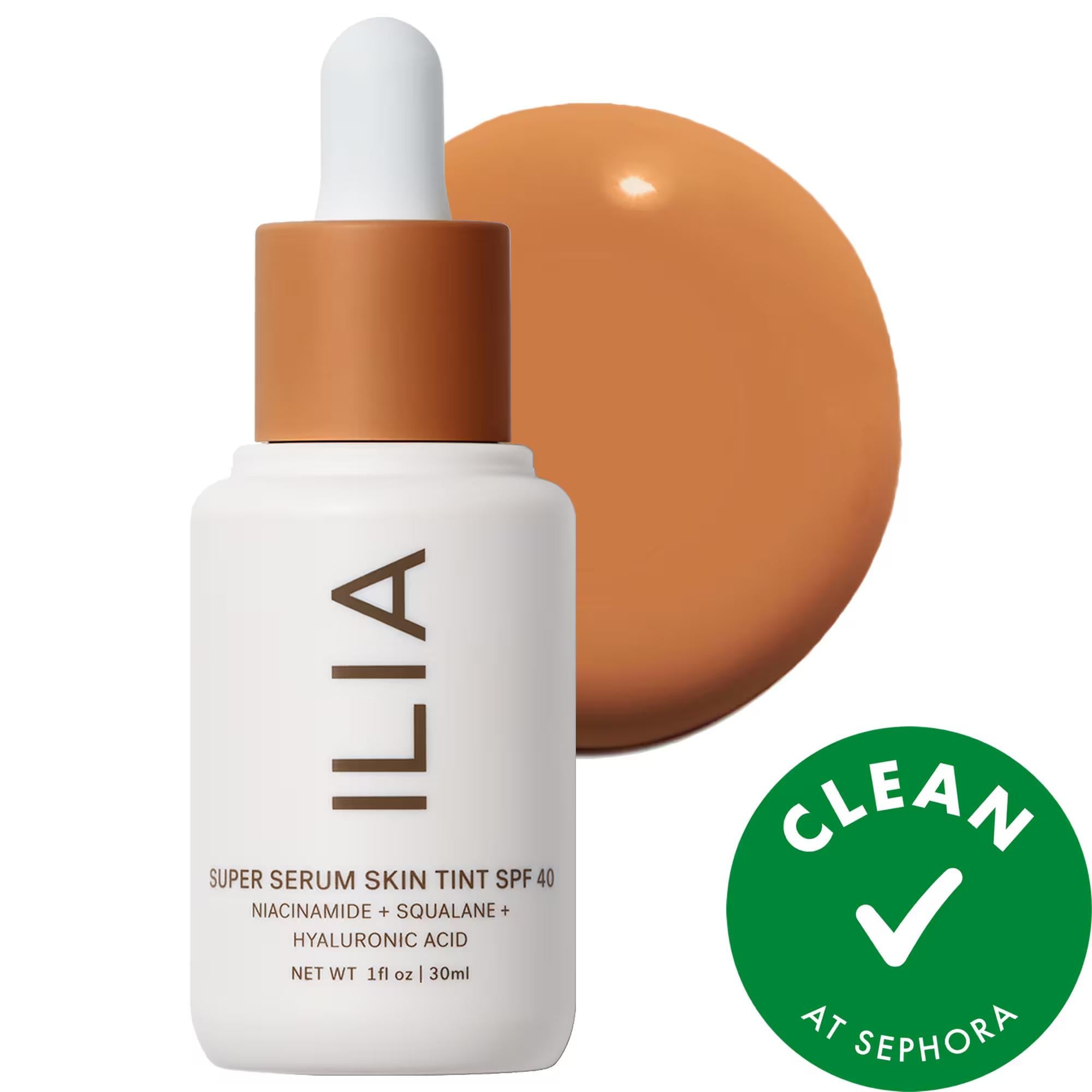 Ilia Super Serum Skin Tint SPF 40: Dewy Coverage, Mineral Sunscreen, &amp; Potent Skincare Foundation for a Radiant, Natural Look