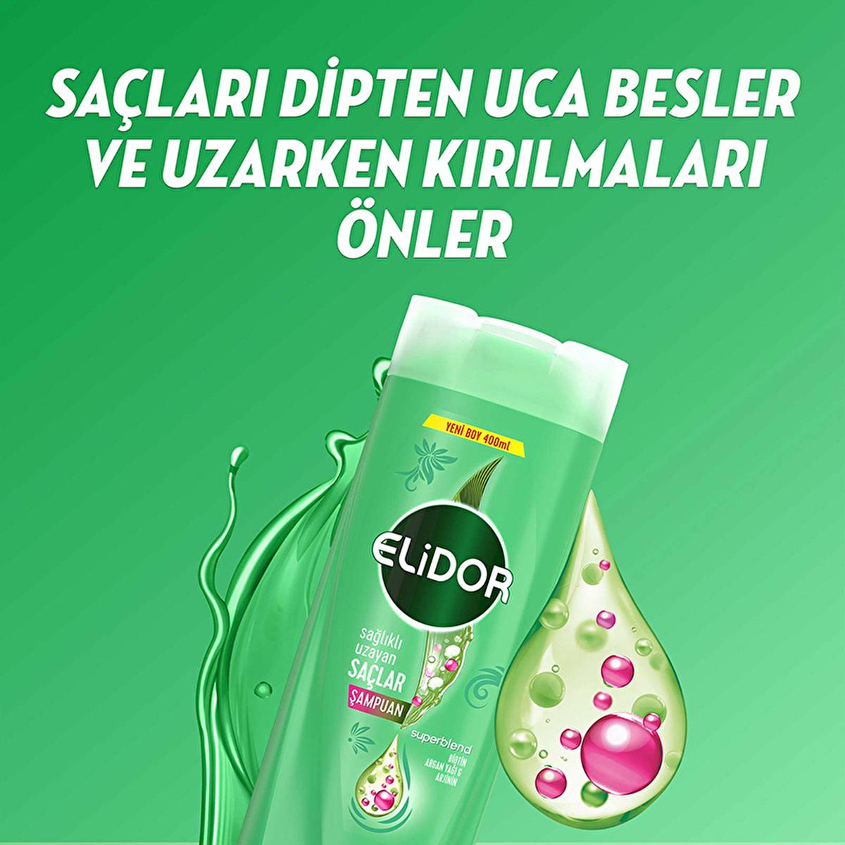Elidor Healthy Hair Growth Shampoo with Biotin &amp; Argan Oil - Nourishing Hair Care for Longer, Healthier Locks