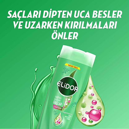 Elidor Healthy Hair Growth Shampoo with Biotin &amp; Argan Oil - Nourishing Hair Care for Longer, Healthier Locks