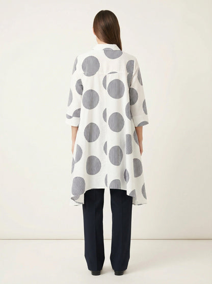 P Luca Milano Womens Geometric Print High-Low Button-Up Shirt, XL