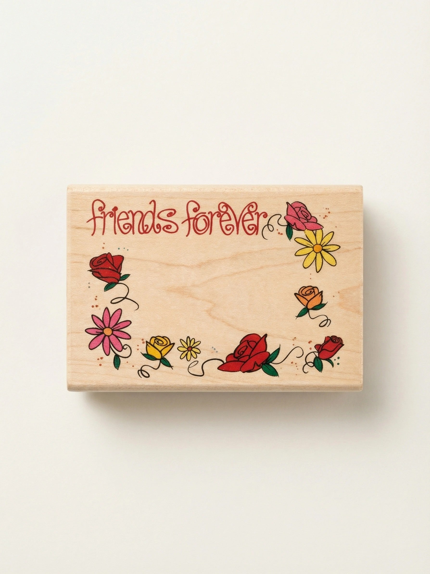 FRIENDS FOREVER 3 X 2 Wood Mounted Rubber Stamp by Stamps Etc