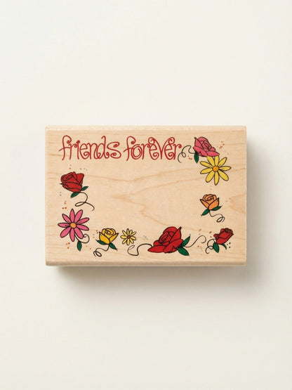 FRIENDS FOREVER 3 X 2 Wood Mounted Rubber Stamp by Stamps Etc