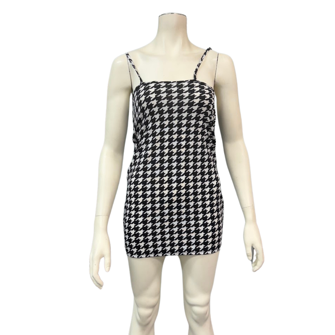 SHEIN Tall Houndstooth Print Cami Slip Dress