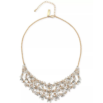 Inc International Concepts Gold-Tone Crystal &amp; Imitation Pearl Flower Statement