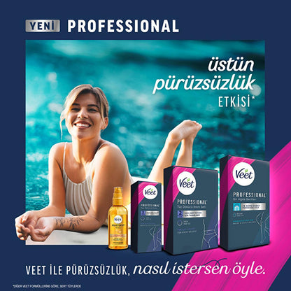 Veet Professional Facial Wax Strips for Normal Skin - Easy Gelwax Technology, 20 Strips