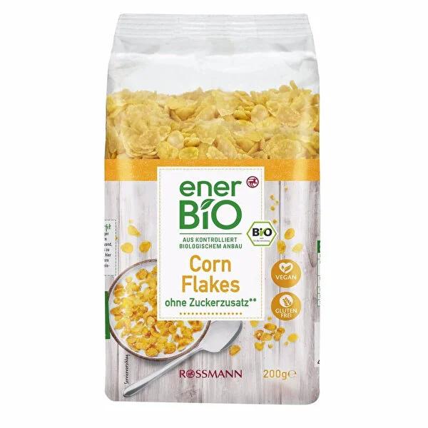 Enerbio Organic Corn Flakes 200g - Healthy &amp; Nutritious Breakfast Cereal, Classic Taste, Family Size