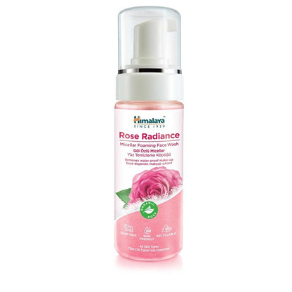 Himalaya Rose Radiance Micellar Facial Cleansing Foam: Natural &amp; Gentle Makeup Remover for Radiant, Healthy-Looking Skin