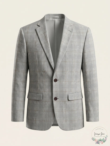 Bar III Mens Slim-Fit Plaid Linen Suit Jacket