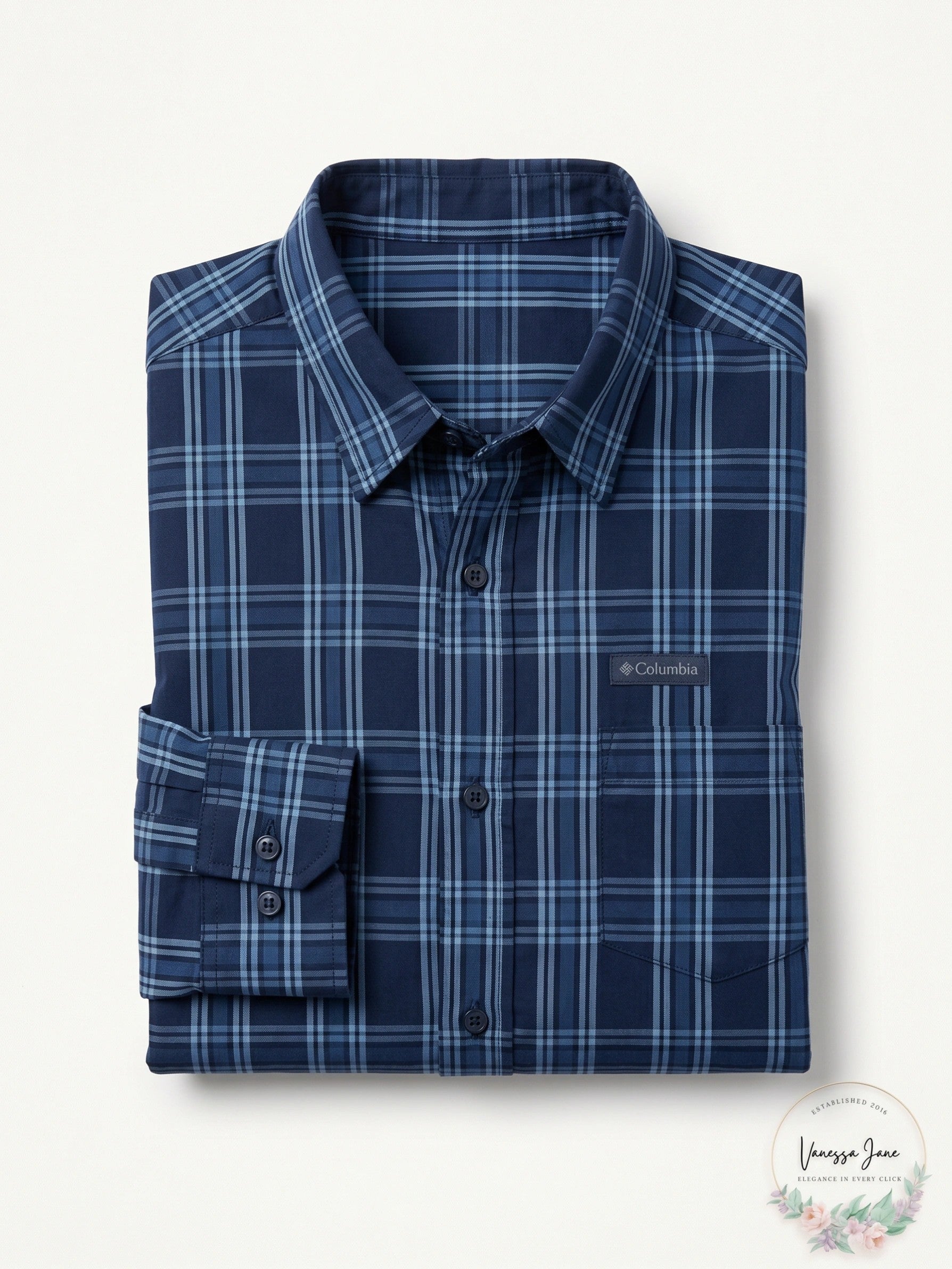 Columbia Mens Vapor Ridge III Plaid Long Sleeve Button Down Shirt