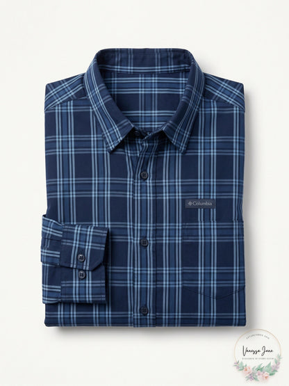 Columbia Mens Vapor Ridge III Plaid Long Sleeve Button Down Shirt