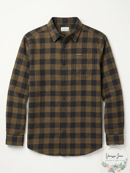 Columbia Mens Vapor Ridge III Plaid Long Sleeve Button Down Shirt