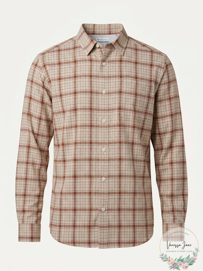 Columbia Mens Vapor Ridge III Plaid Long Sleeve Button Down Shirt