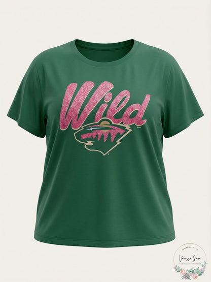 Womens NHL Minnesota Wild Hockey T-Shirt, Size 1X