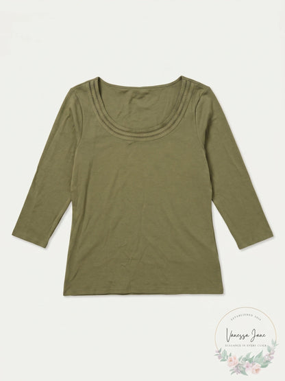 Lauren Ralph Lauren Womens Ersilla Elbow Sleeves Top, Size Large