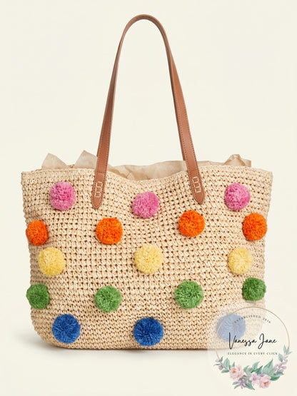 I.N.C. Beach Summer Vacation Tropical Straw Tote