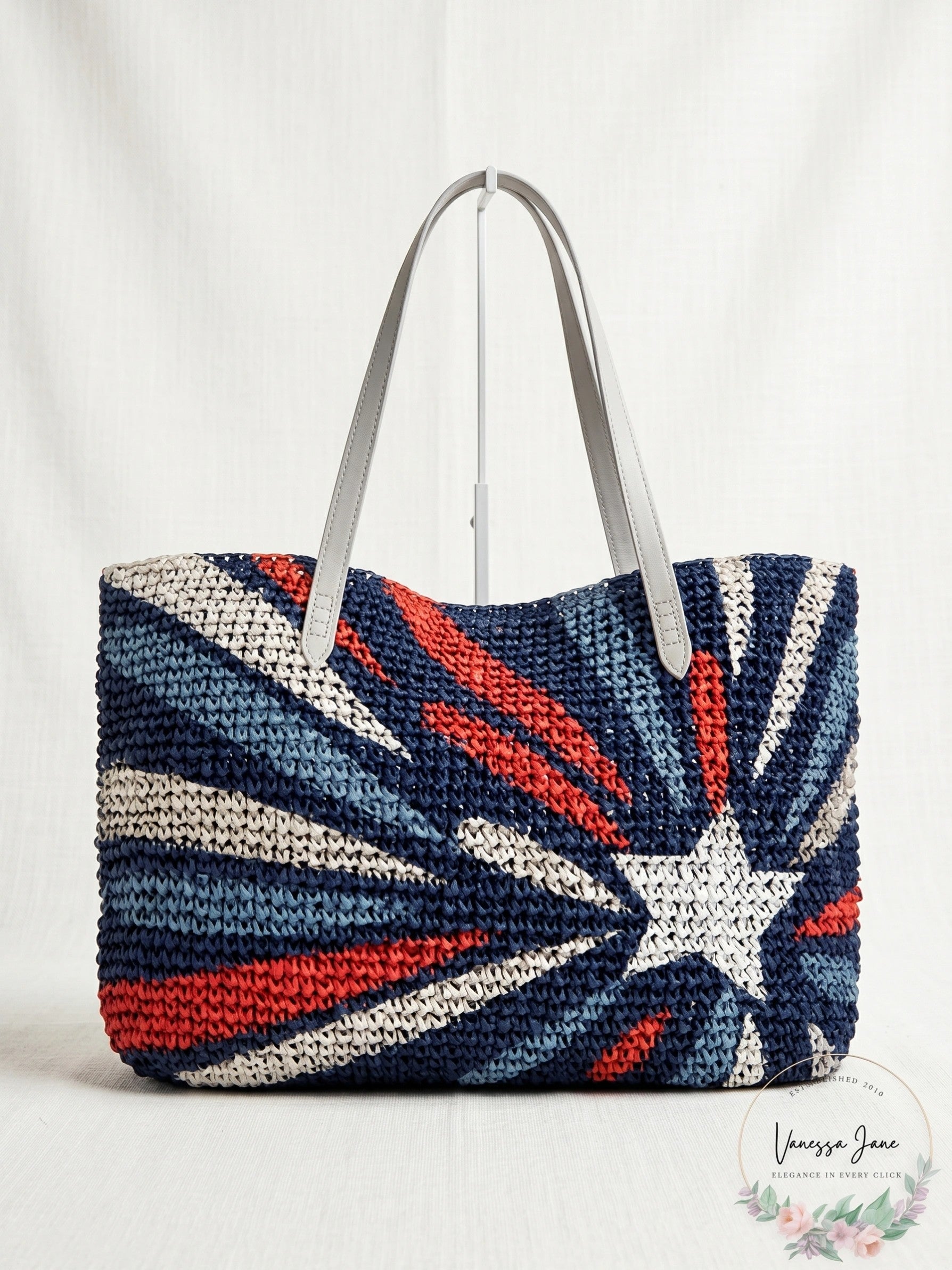 I.N.C. Beach Summer Vacation Tropical Straw Tote