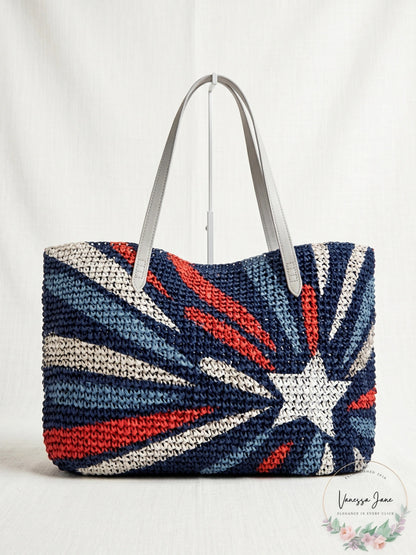 I.N.C. Beach Summer Vacation Tropical Straw Tote