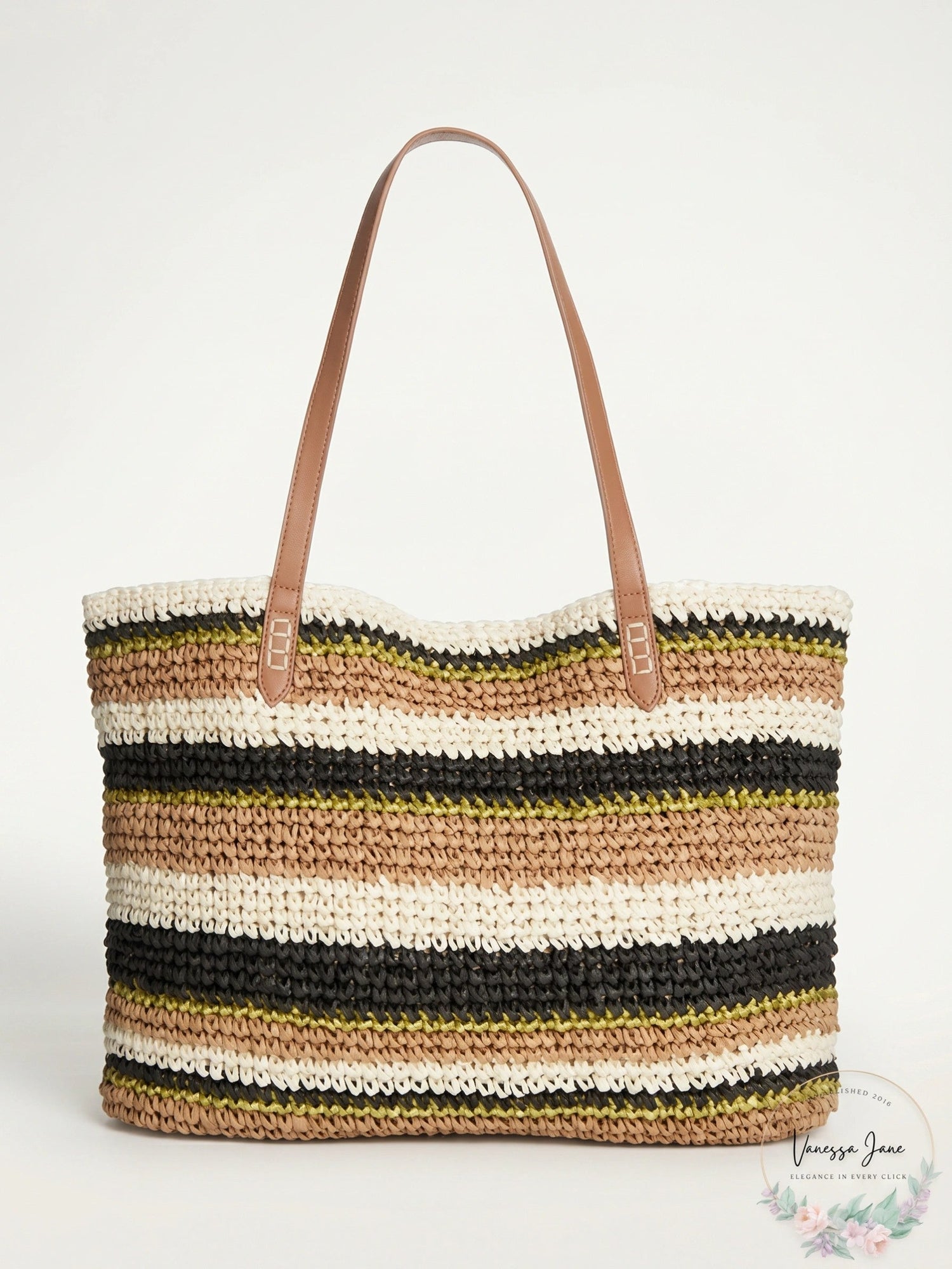 I.N.C. Beach Summer Vacation Tropical Straw Tote