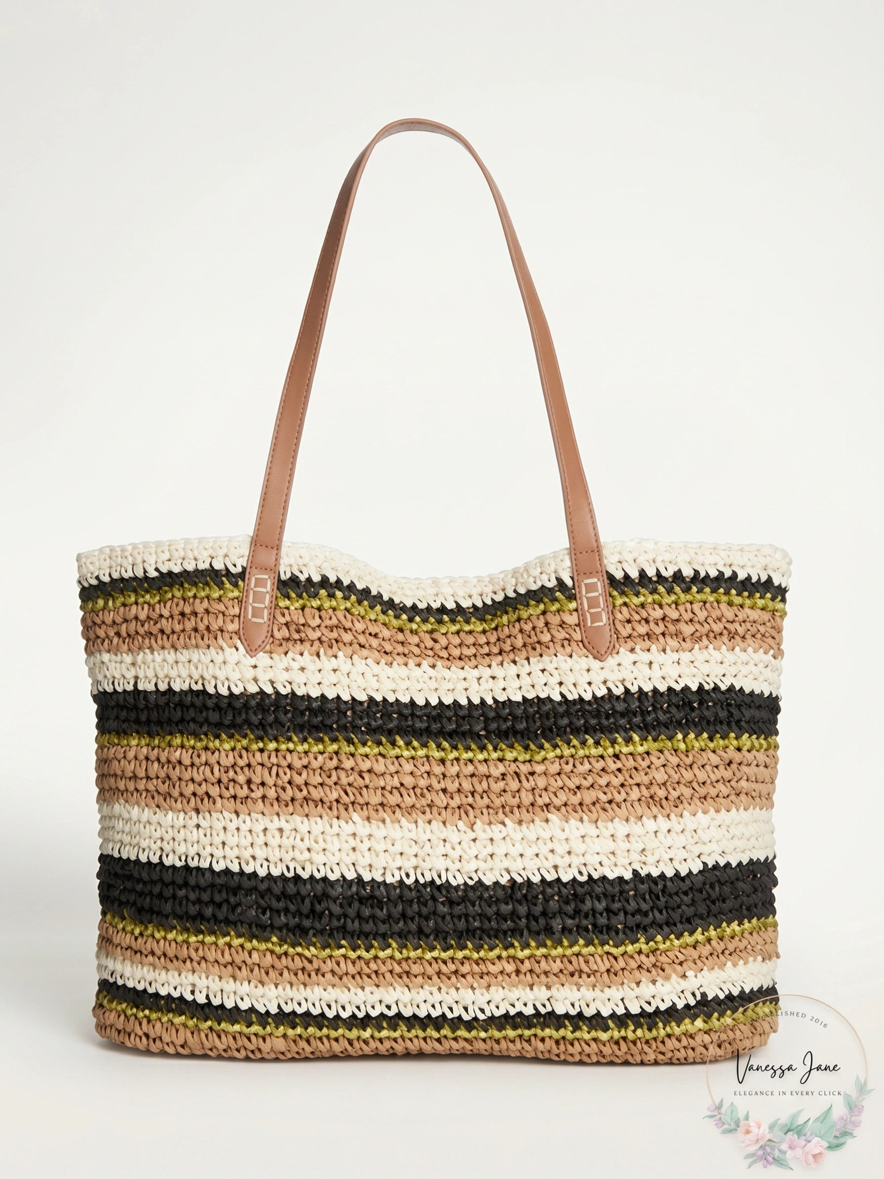 I.N.C. Beach Summer Vacation Tropical Straw Tote