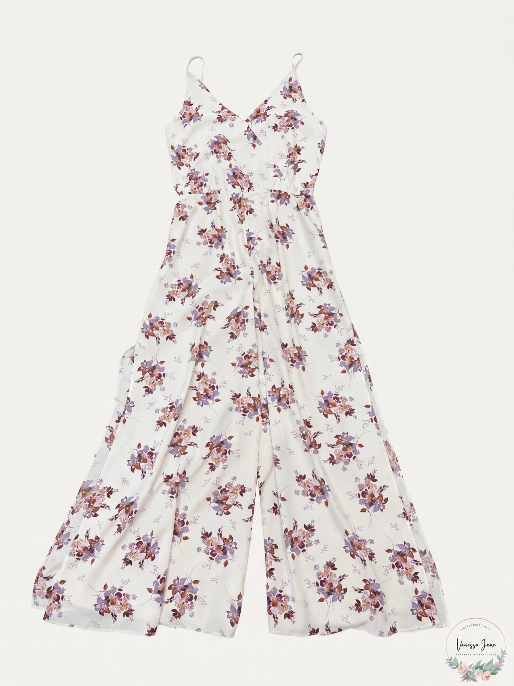 1.State Womens Wildflower Wrap Front Jumpsuit W/ Slits, Size Small