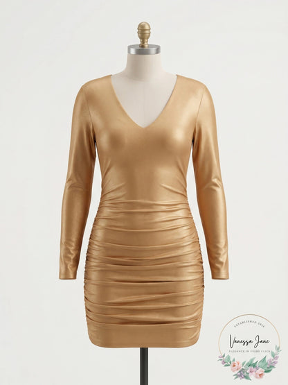 Tiger Mist Womens Olivia Sheath V-Neck Party Dress, Size XS