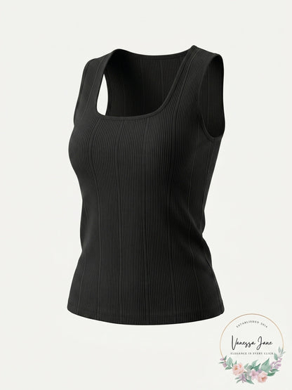 Theory Jacquard Square-Neck Tank Top