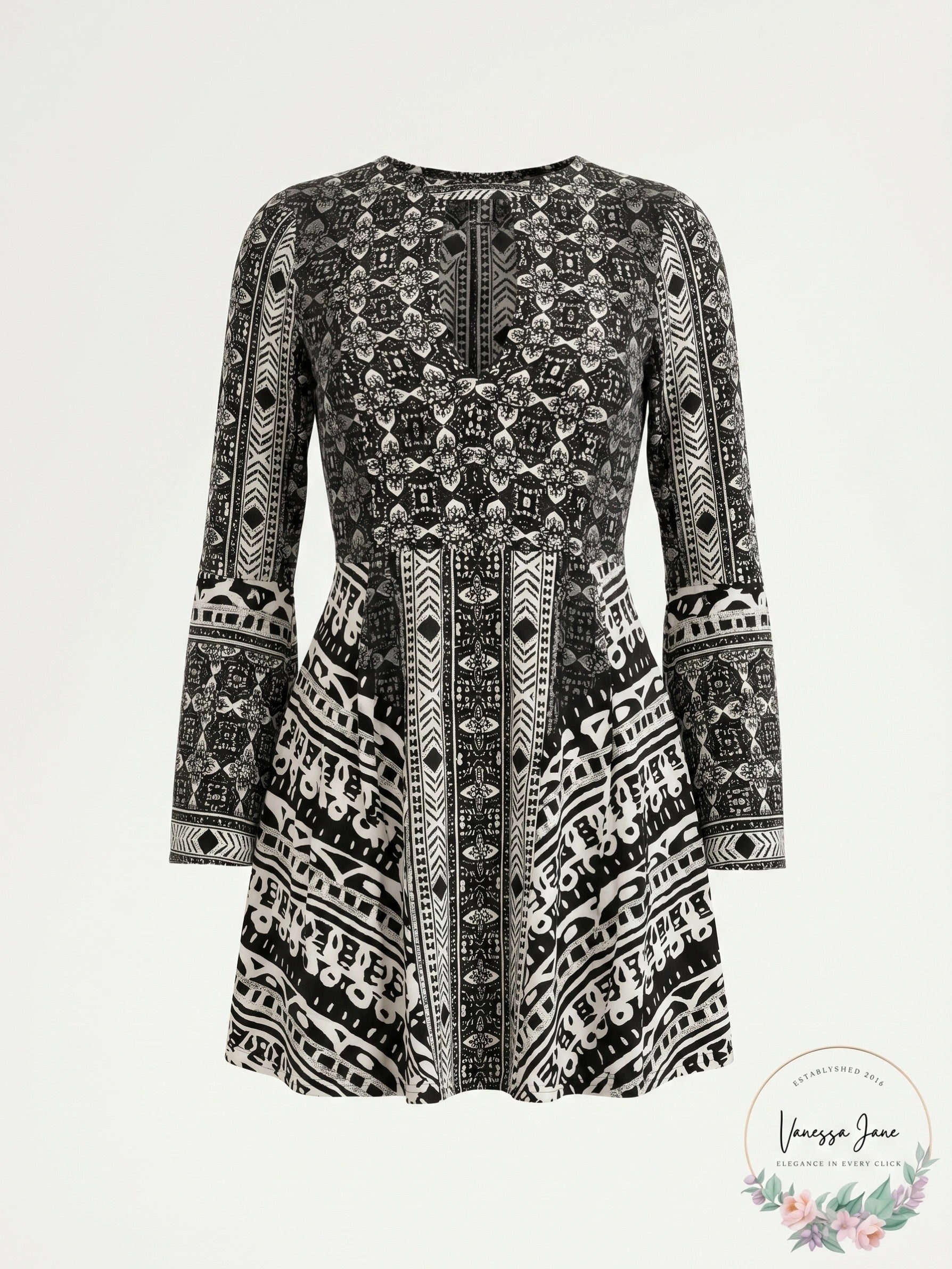 Free PeopleTegan Boarder Printed Mini Dress, Size 4
