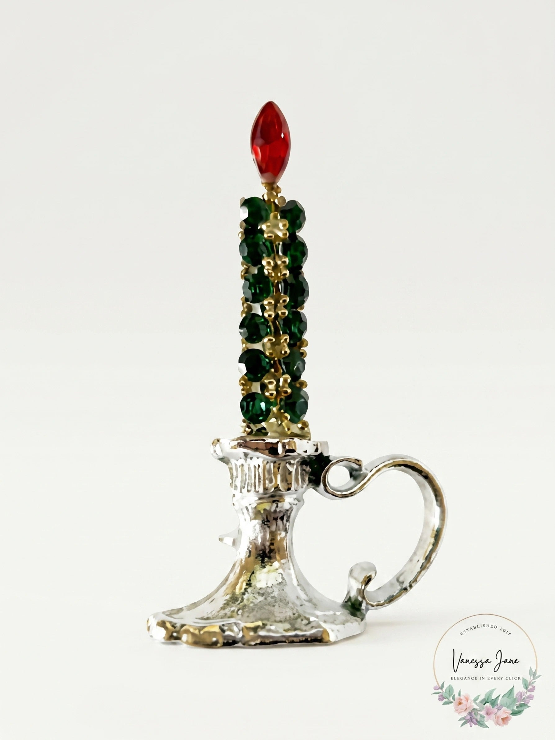 1950s -60s Holiday Christmas Candle Brooch