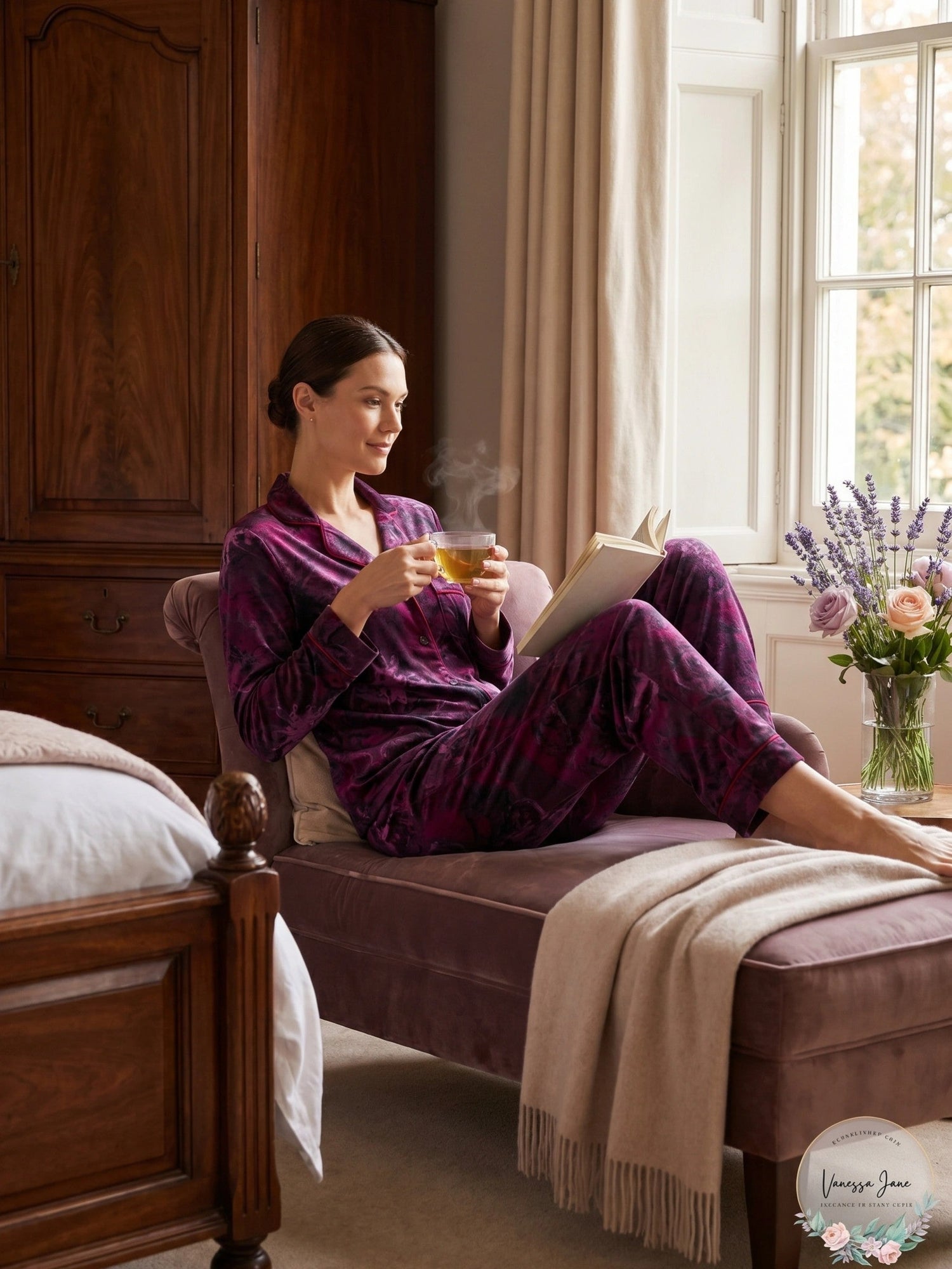 DKNY Notch-Collar Pajama Top
