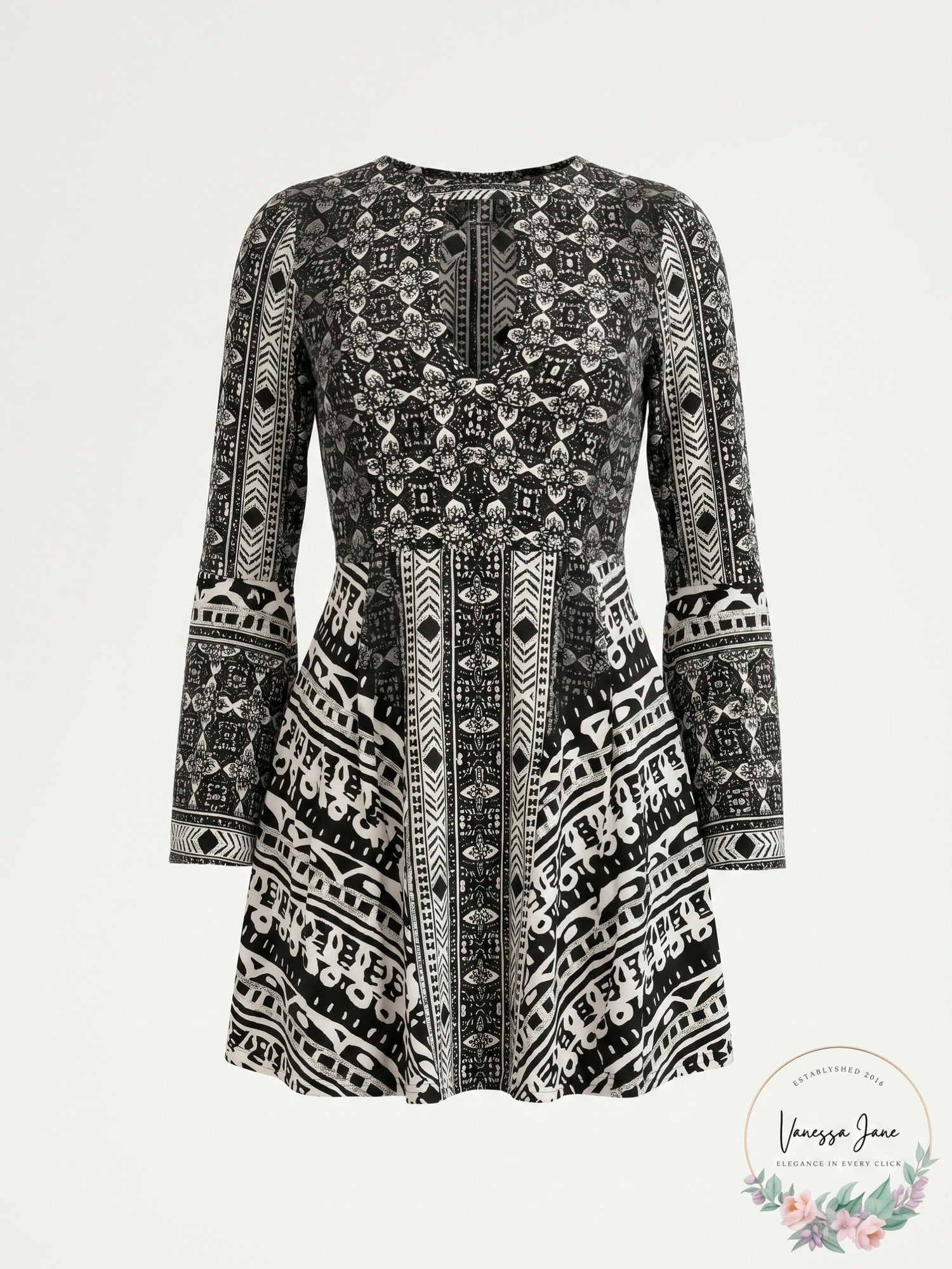 Free PeopleTegan Boarder Printed Mini Dress, Size 4