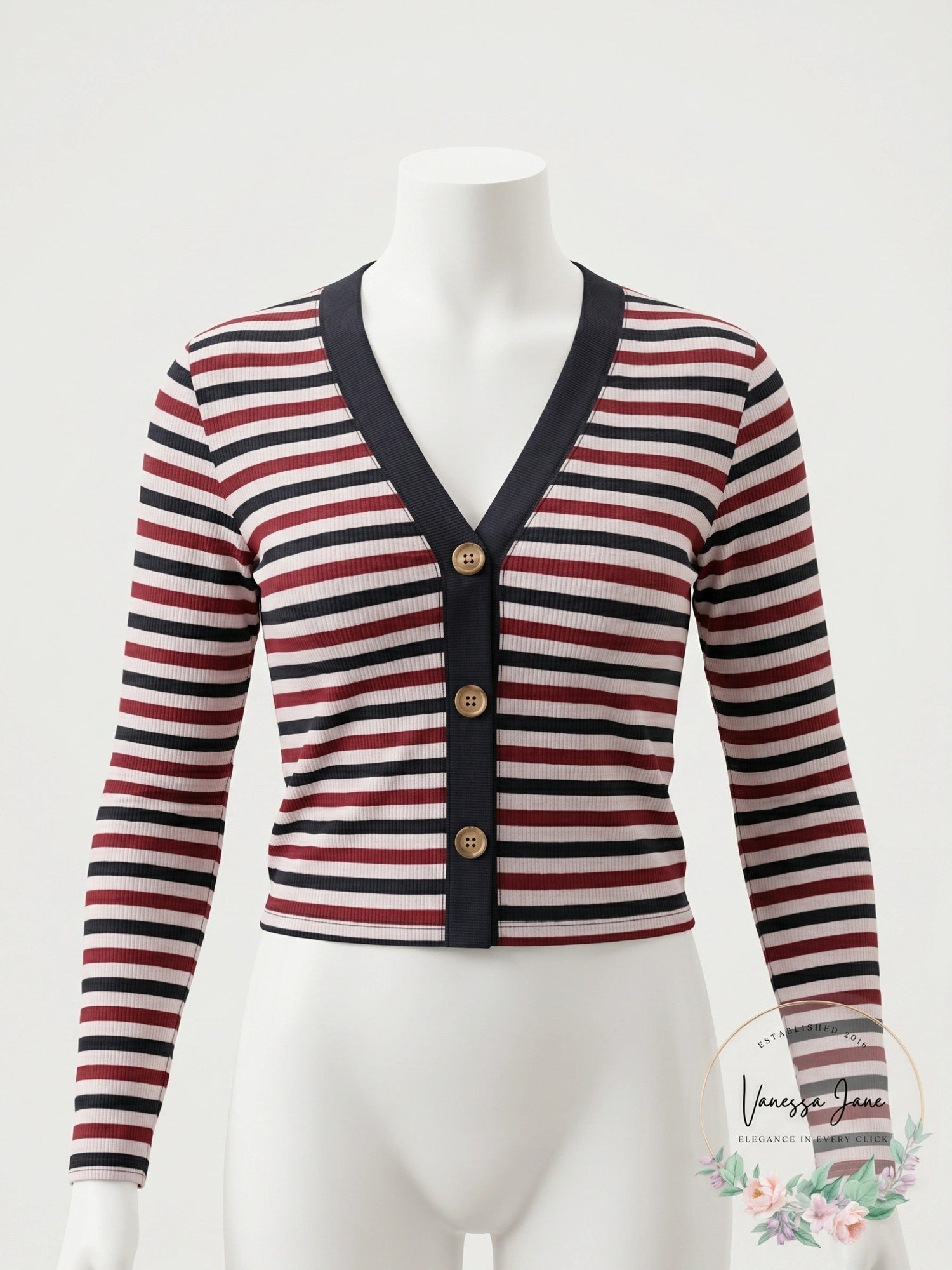 Ultra Flirt Juniors Striped Ribbed Top, Size Large