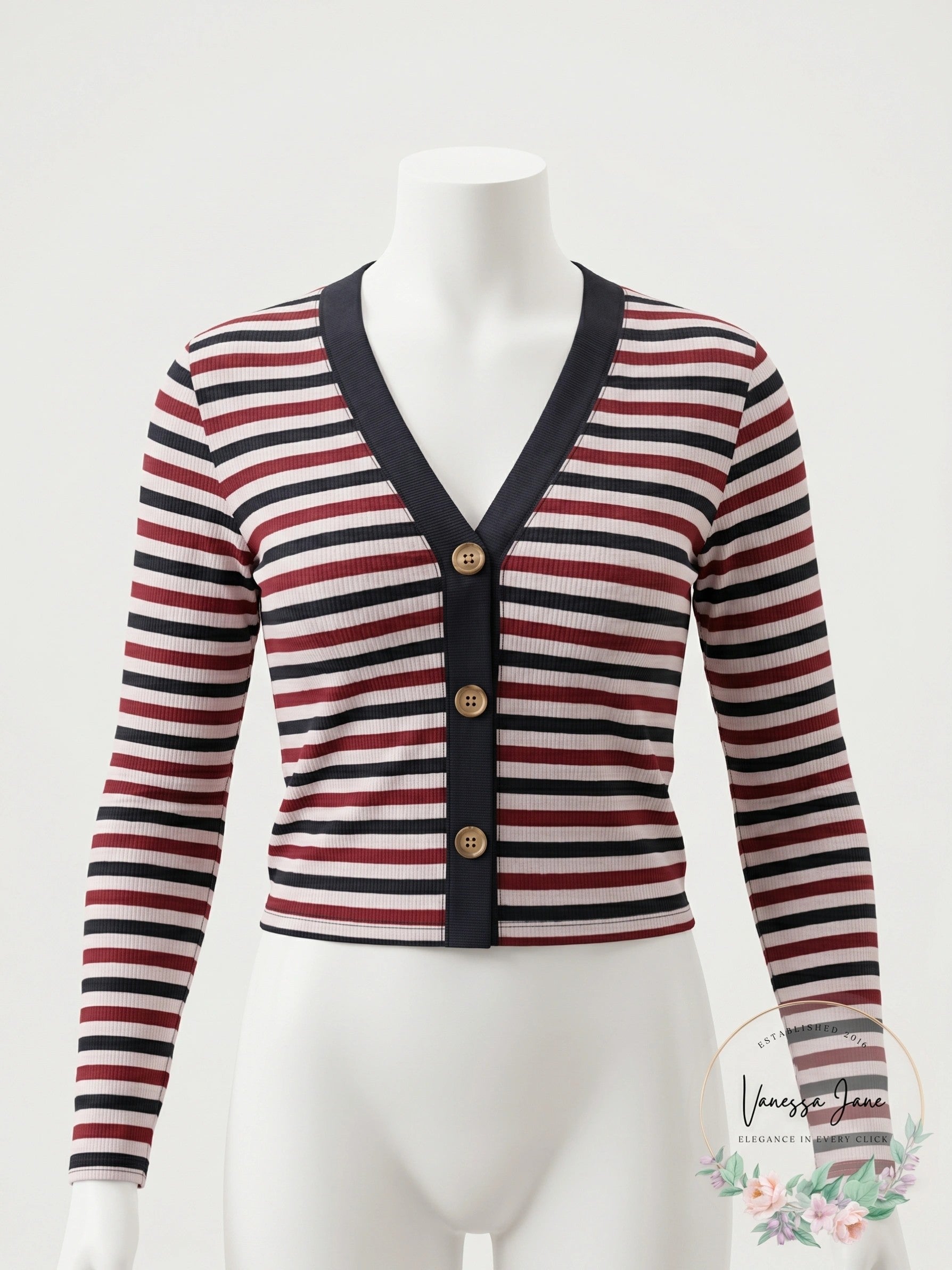 Ultra Flirt Juniors Striped Ribbed Top, Size Large
