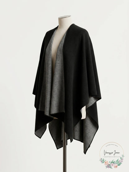 Charter Club Solid Knit Reversible Poncho